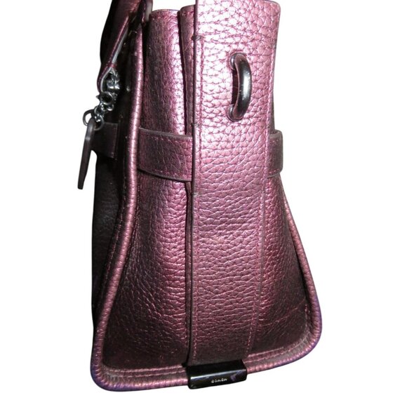 Coach Swagger 27 Cherry Metallic Pebble Leather Double Handle Satchel 36497 - Picture 3 of 15